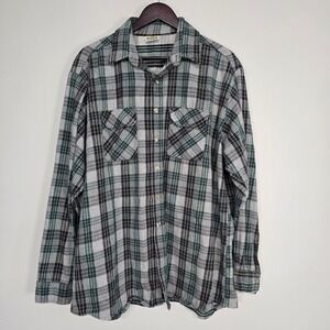 Five Brother Flannel Shirt Mens 2XLT Green Plaid Heavyweight Workwear Grunge
